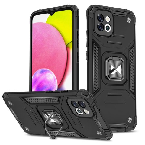 Etui pancerny pokrowiec do Samsung Galaxy A03 uchwyt magnetyczny Ring Armor czarny