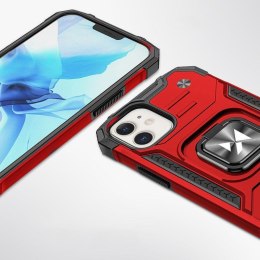 Etui pancerny pokrowiec do iPhone 14 Plus uchwyt magnetyczny Ring Armor czerwony