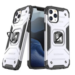 Etui pancerny pokrowiec do iPhone 14 Pro Max uchwyt magnetyczny Ring Armor srebrny