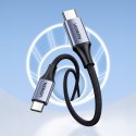 Kabel przewód USB-C PD w oplocie 240W 5A 480Mb/s 1m czarno szary