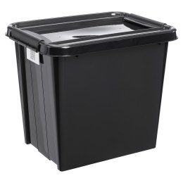 Pojemnik z pokrywą PlastTeam ProBox Recycle QR 53L czarny