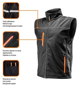 Bezrękawnik roboczy softshell, rozmiar M