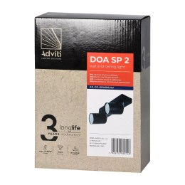 DOA SP 2, oprawa ścienno-sufitowa, GU10 max. 2x50W, IP20, czarna