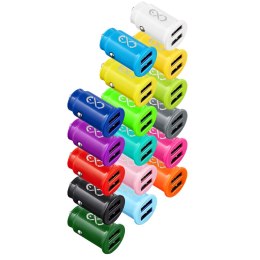 EXC Mobile ładowarka samochodowa CUTE, 2xUSB, 12W, kolor mix