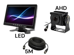 Monitor samochodowy lcd 7 cali 12/24v kabel 5m oraz kamera cofania 4pin zestaw ahd