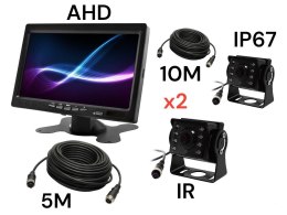 Monitor samochodowy lcd 7 cali 12/24v kabel 5m/10m oraz kamera cofania 4pin zestaw ahd