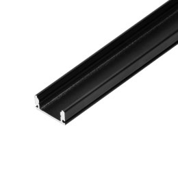 Profil aluminiowy do taśm LED, 2000 x 17 x 7 mm, nawierzchniowy, czarny, komplet 50 szt.