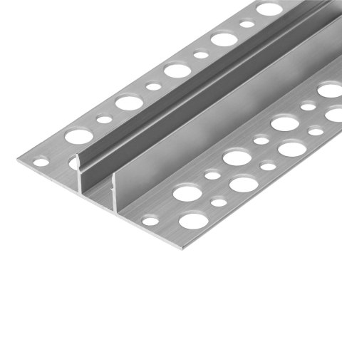 Profil aluminiowy do taśm LED, 2000 x 52,8 x 13 mm, wpuszczany w karton gips, srebrny