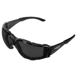 Okulary ochronne z wkładką piankową, przyciemniane soczewki, klasa odpornosci FT