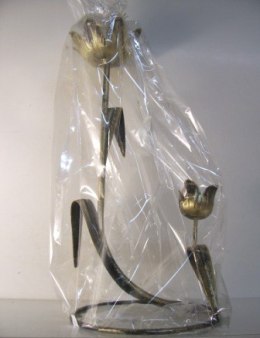 Świecznik metalowy 1-ramienny + tulipan - 1045