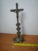 Krzyż metalowy stojący serce 21cm | 6502