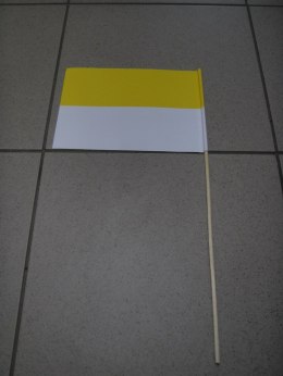 Flaga 25szt. papieska żółto-biała papierowa | 8511