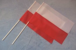 Flaga materiał biało-czerwona 25szt. 15X21