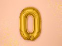 Balon foliowy 35cm cyfra ''0'' złoto | FB10M-0-019