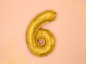 Balon foliowy 35cm cyfra ''6'' złoto | FB10M-6-019