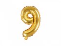 Balon foliowy 35cm cyfra ''9'' złoto | FB10M-9-019