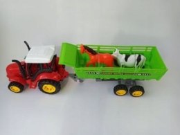 Traktor z przyczepą i zwierzętami 35x10cm | 63008