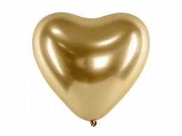 Balony glossy 30cm, serca, złoty 50szt CHB2-019-50