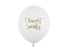 Balony 30 cm, Chrzest Święty, Pastel Pure White 6szt. SB14P-309-008-6 SB14P-309-008-6