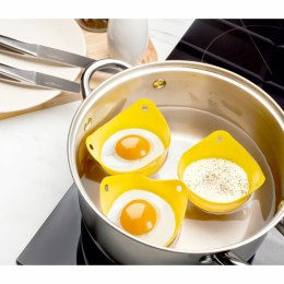 Formy silikonowe do gotowania jajek w koszulce Silico 4 sztuki żółte