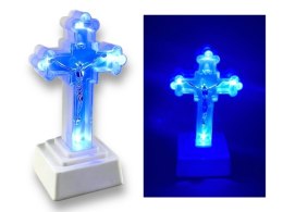 Krzyż led 14 x 6,8cm świecący krzyż WHITE/BLUE