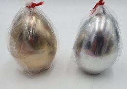 Świeca jajko lustrzane 70/90mm srebrne