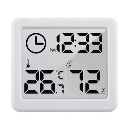 Termometr/higrometr z funkcją zegara, GreenBlue, biały, GB384W
