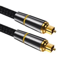 Optyczny kabel przewód audio cyfrowy światłowód Toslink SPDIF 1.5m czarny