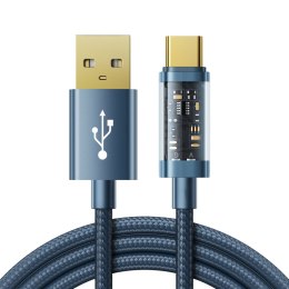 Kabel przewód USB - USB-C do ładowania i transmisji danych 3A 1.2m niebieski