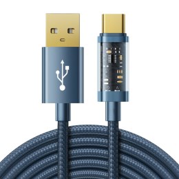 Kabel przewód USB - USB-C do ładowania i transmisji danych 3A 2m niebieski