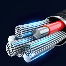 Mocny kabel przewód plecionka USB-C 100W 1.2m niebieski