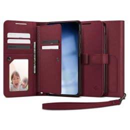 Etui z portfelem i kieszonka na kartę Galaxy S23+ Wallet S Plus burgundowe