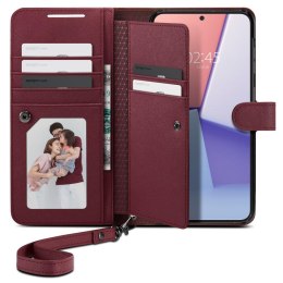 Etui z portfelem i kieszonka na kartę Galaxy S23+ Wallet S Plus burgundowe