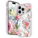 Magnetyczne etui z nadrukiem w kwiaty iPhone 14 Plus MagSafe Flora Series rose