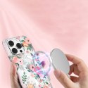 Magnetyczne etui z nadrukiem w kwiaty iPhone 14 Plus MagSafe Flora Series rose