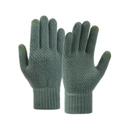Rękawiczki zimowe dotykowe do telefonu 22x11cm unisex zielone