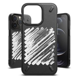 Wytrzymałe etui pokrowiec iPhone 13 Pro Max Onyx Design Paint czarny