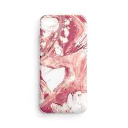 Marble żelowe etui pokrowiec marmur iPhone 13 różowy