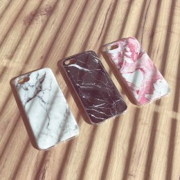 Marble żelowe etui pokrowiec marmur iPhone 13 różowy