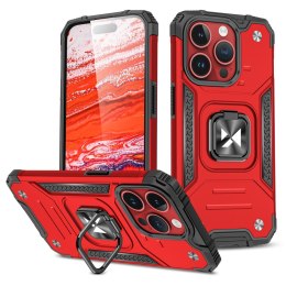 Pancerne etui z uchwytem na palec do iPhone 15 Pro Max Ring Armor czerwone
