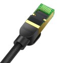 Szybki kabel sieciowy LAN RJ45 cat.8 40Gbps plecionka 8m czarny