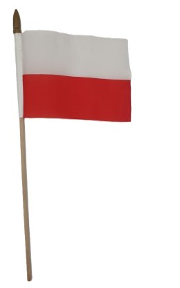 Chorągiewka / flaga biało-czerwona Polska 10 szt. 23 x 16 cm patyk 32cm
