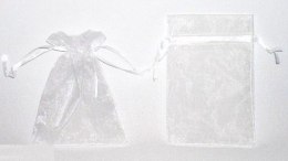Torebka z organzy 9 x 13 cm białe 12szt. TORT-0031