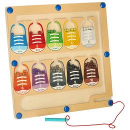 Tablica magnetyczna edukacyjna montessori sortowanie kolorowe kulki buty 30 x 30 cm
