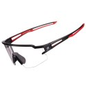 Okulary rowerowe fotochromowe z filtrami UV 400 UVA i UVB czarno-czerwone
