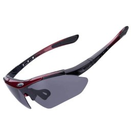 Okulary rowerowe fotochromowe z filtrem UV 400 czerwone