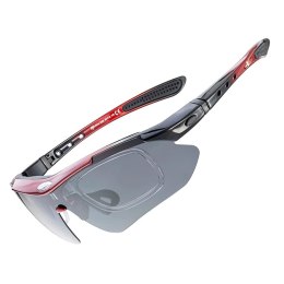 Okulary rowerowe fotochromowe z filtrem UV 400 czerwone