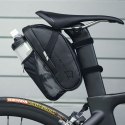Wodoodporna torba rowerowa na narzędzia pod siodełko z kieszonką na bidon czarna