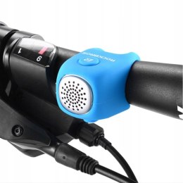 Dzwonek rowerowy elektroniczny w obudowie silikonowej - niebieski