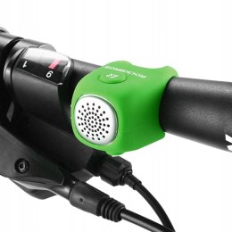 Dzwonek rowerowy elektroniczny w obudowie silikonowej - zielony